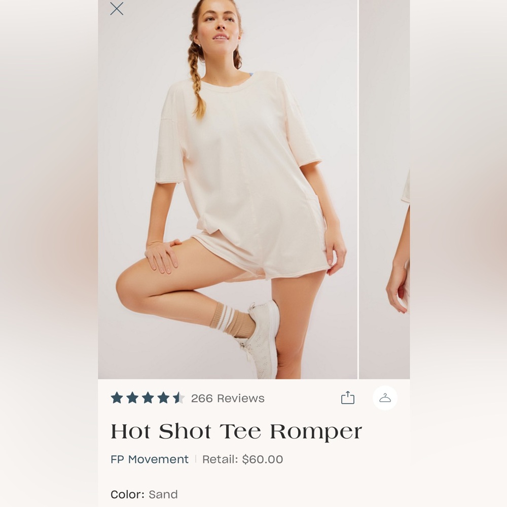 Free people movement hot shot tee romper!